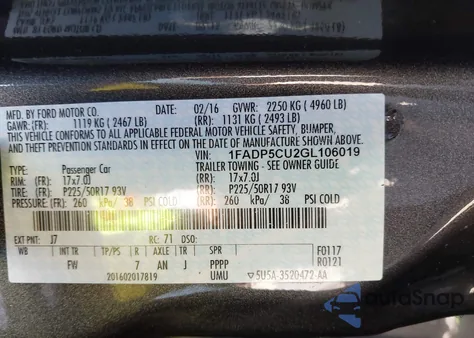 2016 Ford C-Max Energi Sel from USA, damaged, VIN 1FADP5CU2GL106019